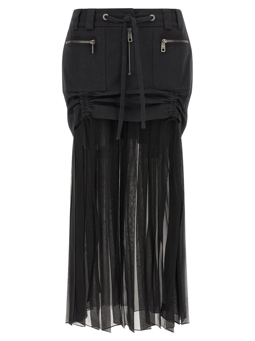 Dolce & Gabbana Black Silk Midi Skirt