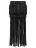 Dolce & Gabbana Black Silk Midi Skirt