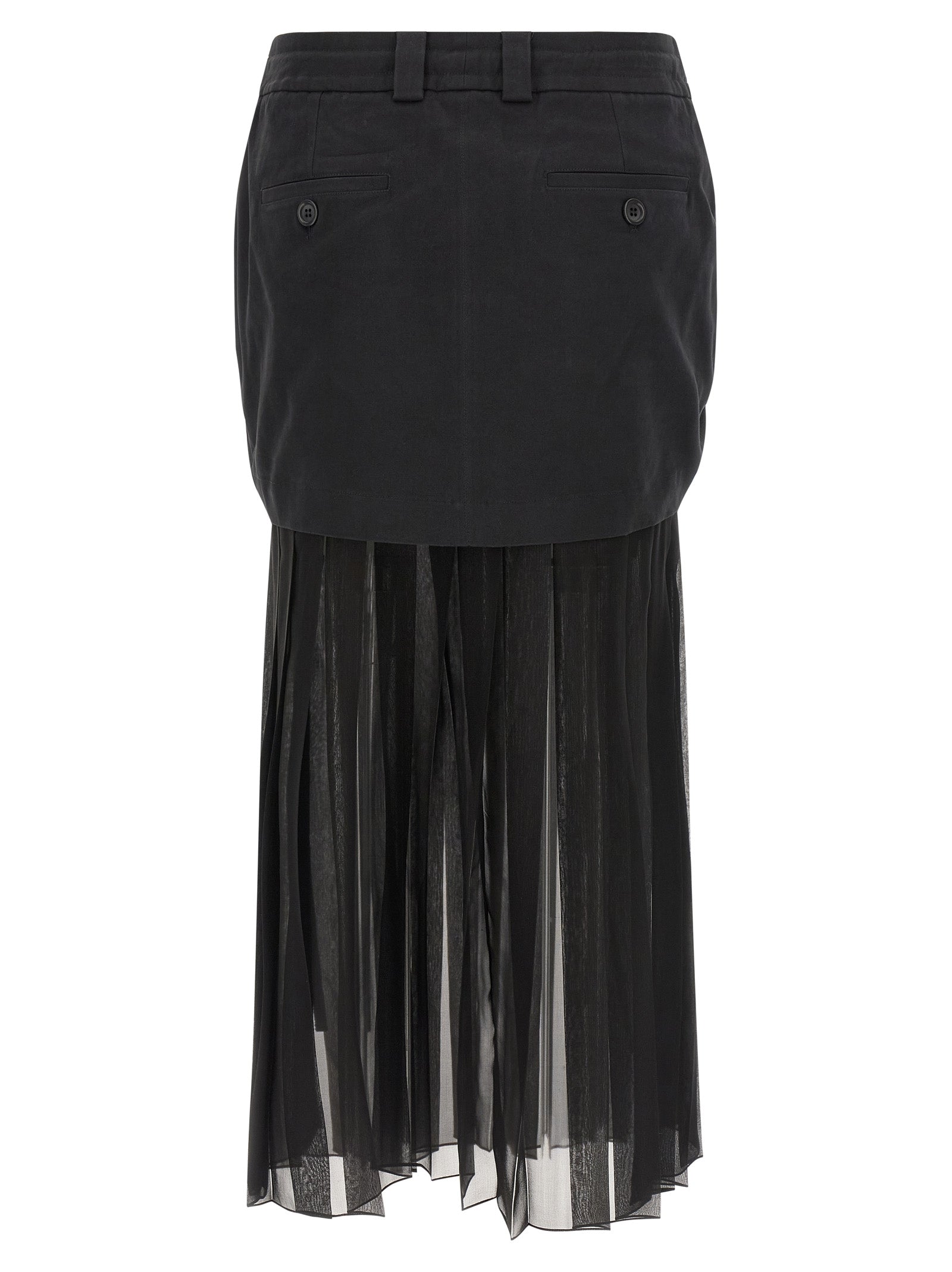Dolce & Gabbana Black Silk Midi Skirt