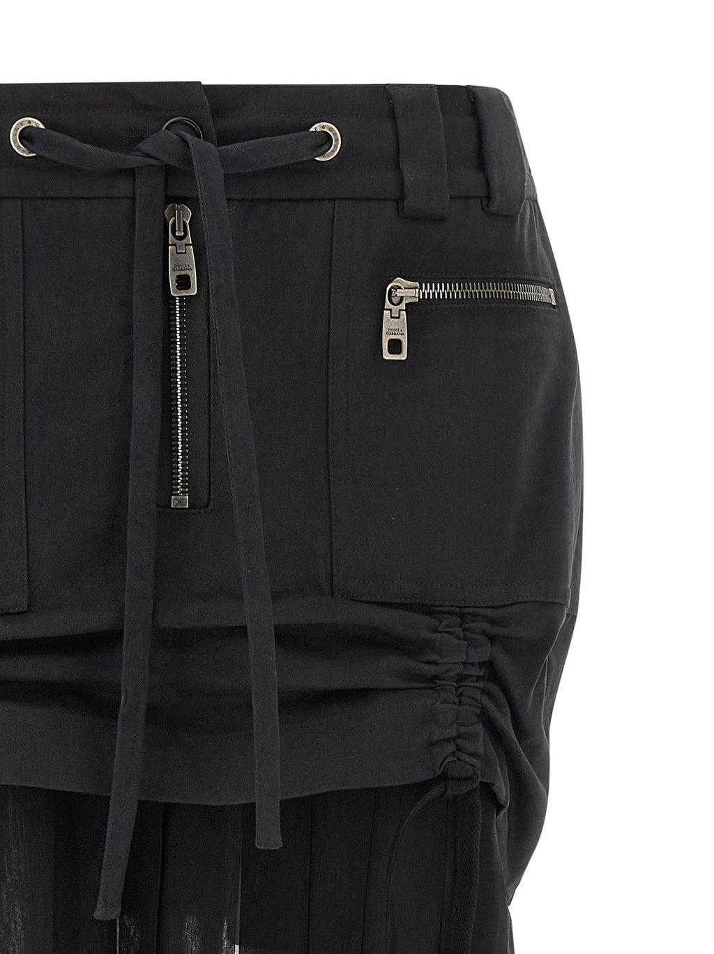 Dolce & Gabbana Black Silk Midi Skirt