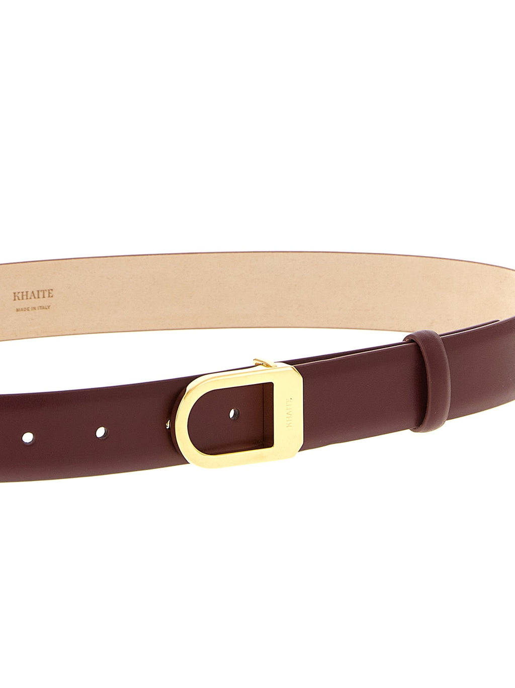 Khaite Bordeaux Calfskin Regular Belt