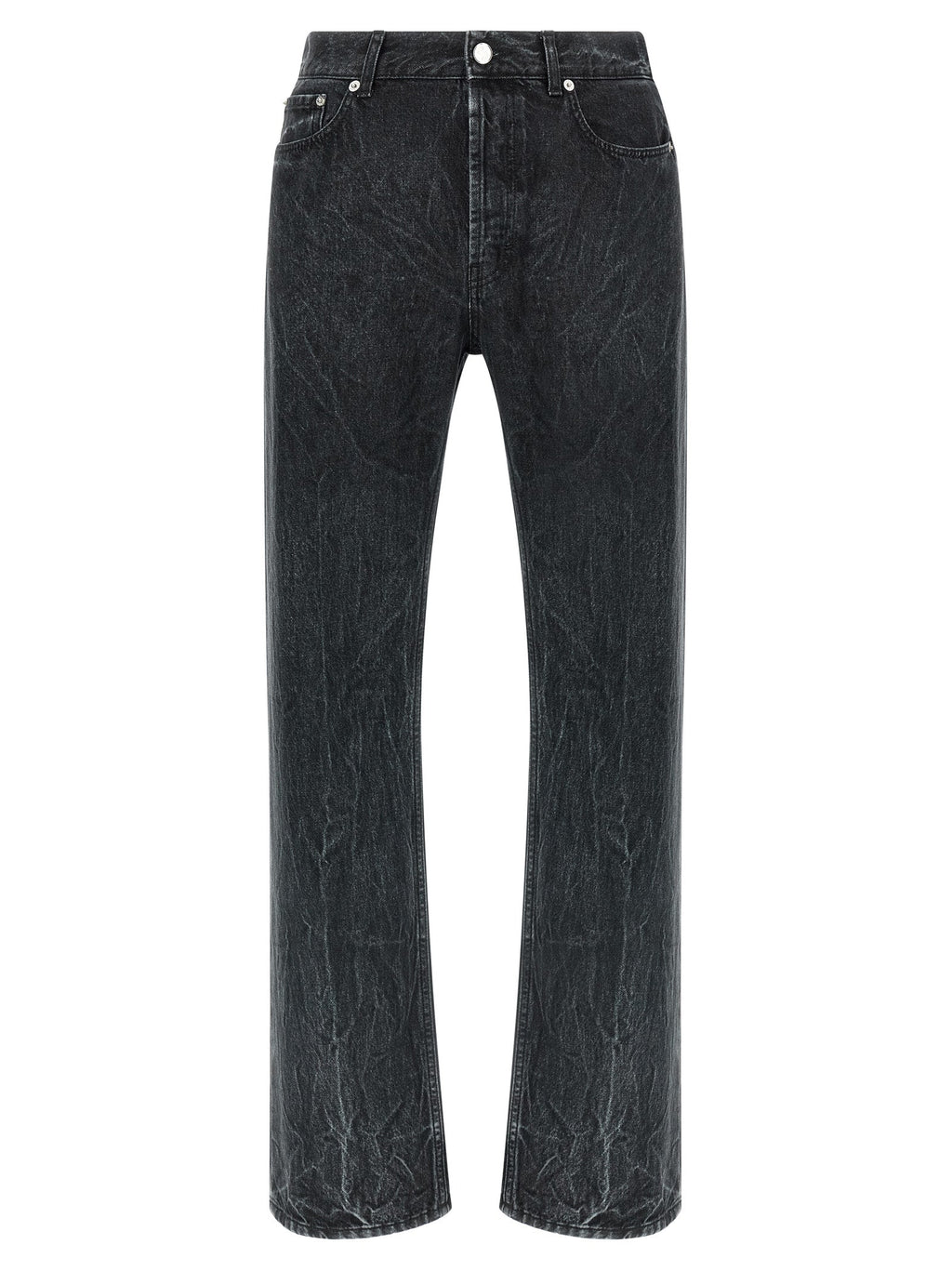 SÉFR Black Cotton Straight-Leg Jeans