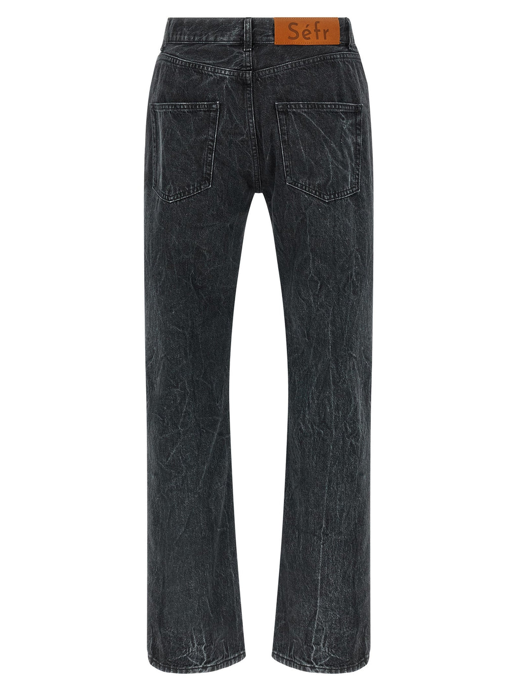SÉFR Black Cotton Straight-Leg Jeans