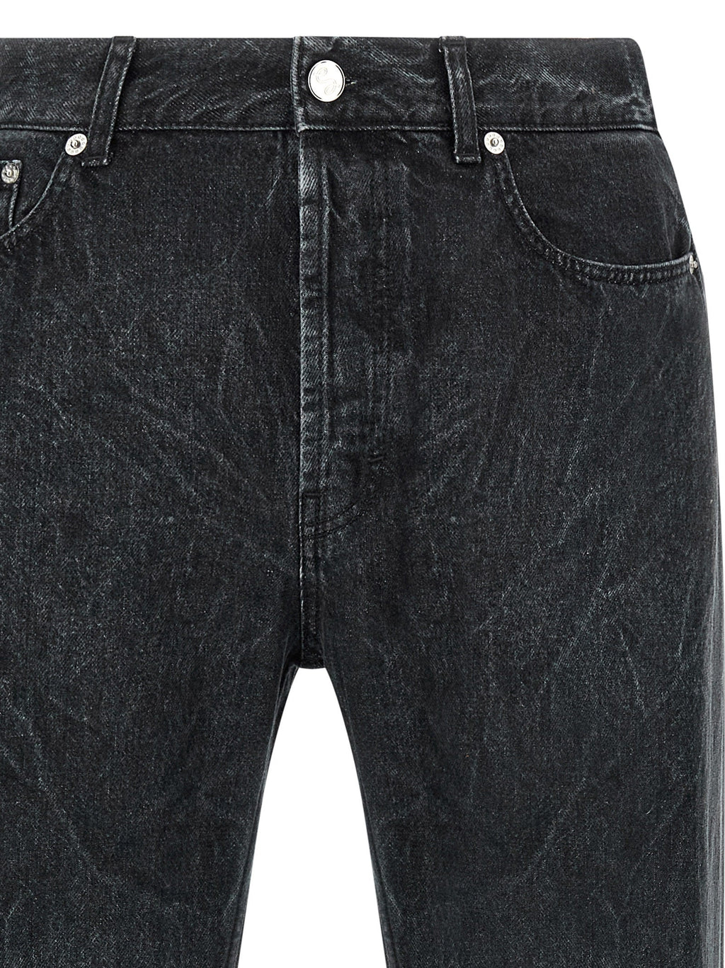 SÉFR Black Cotton Straight-Leg Jeans