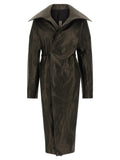 Rick Owens Black Lamb Leather Coat