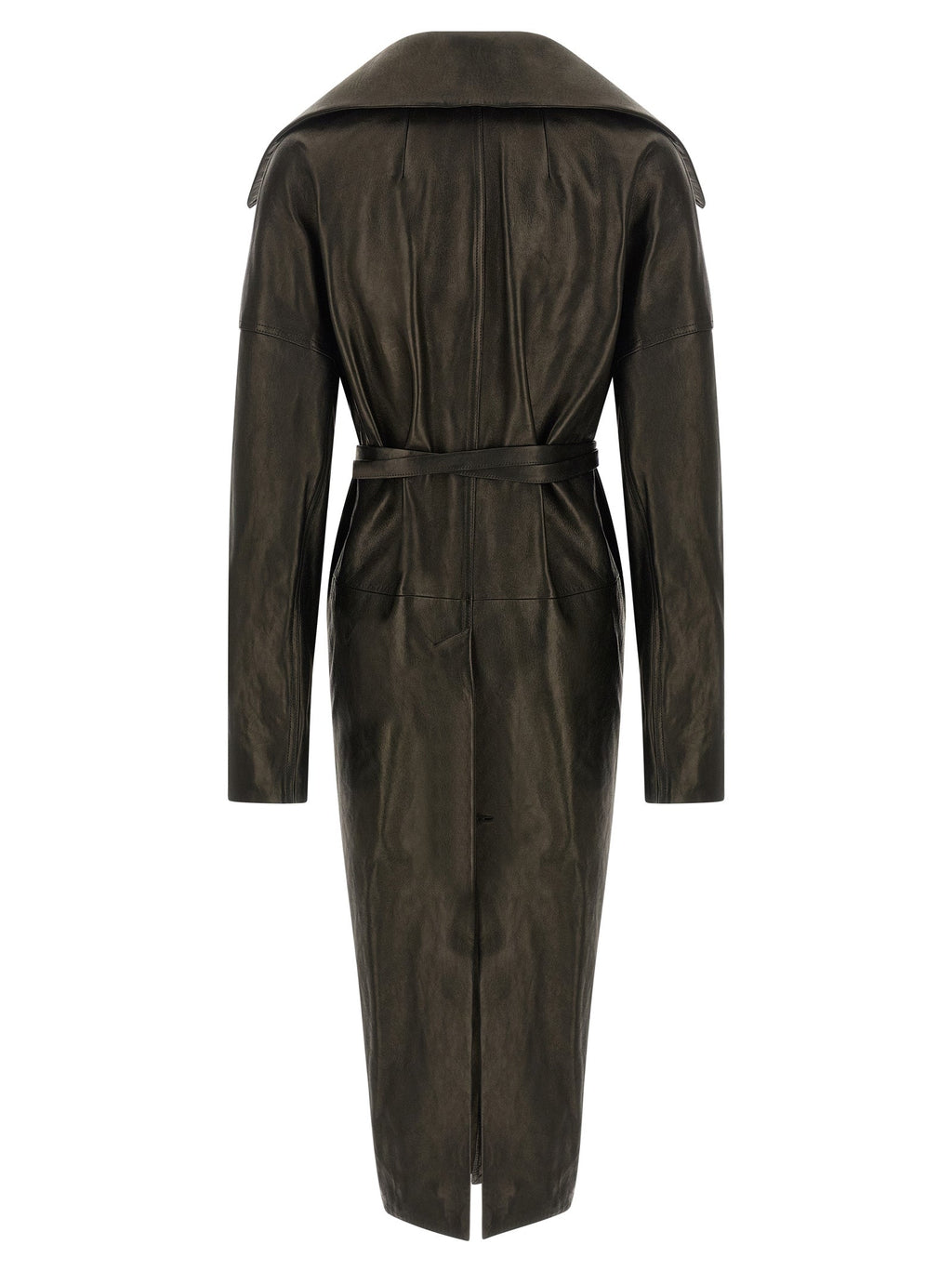 Rick Owens Black Lamb Leather Coat