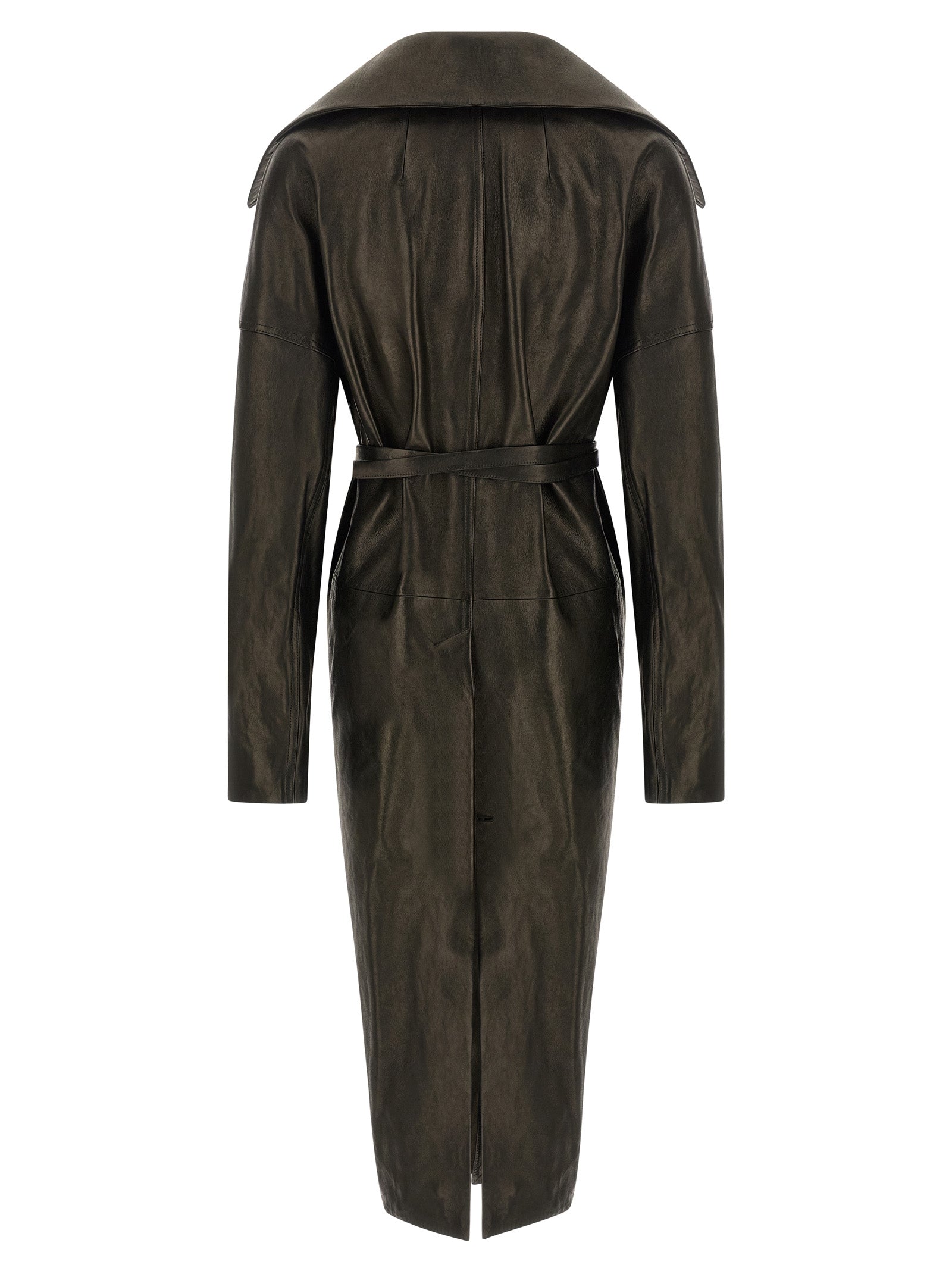 Rick Owens Black Lamb Leather Coat