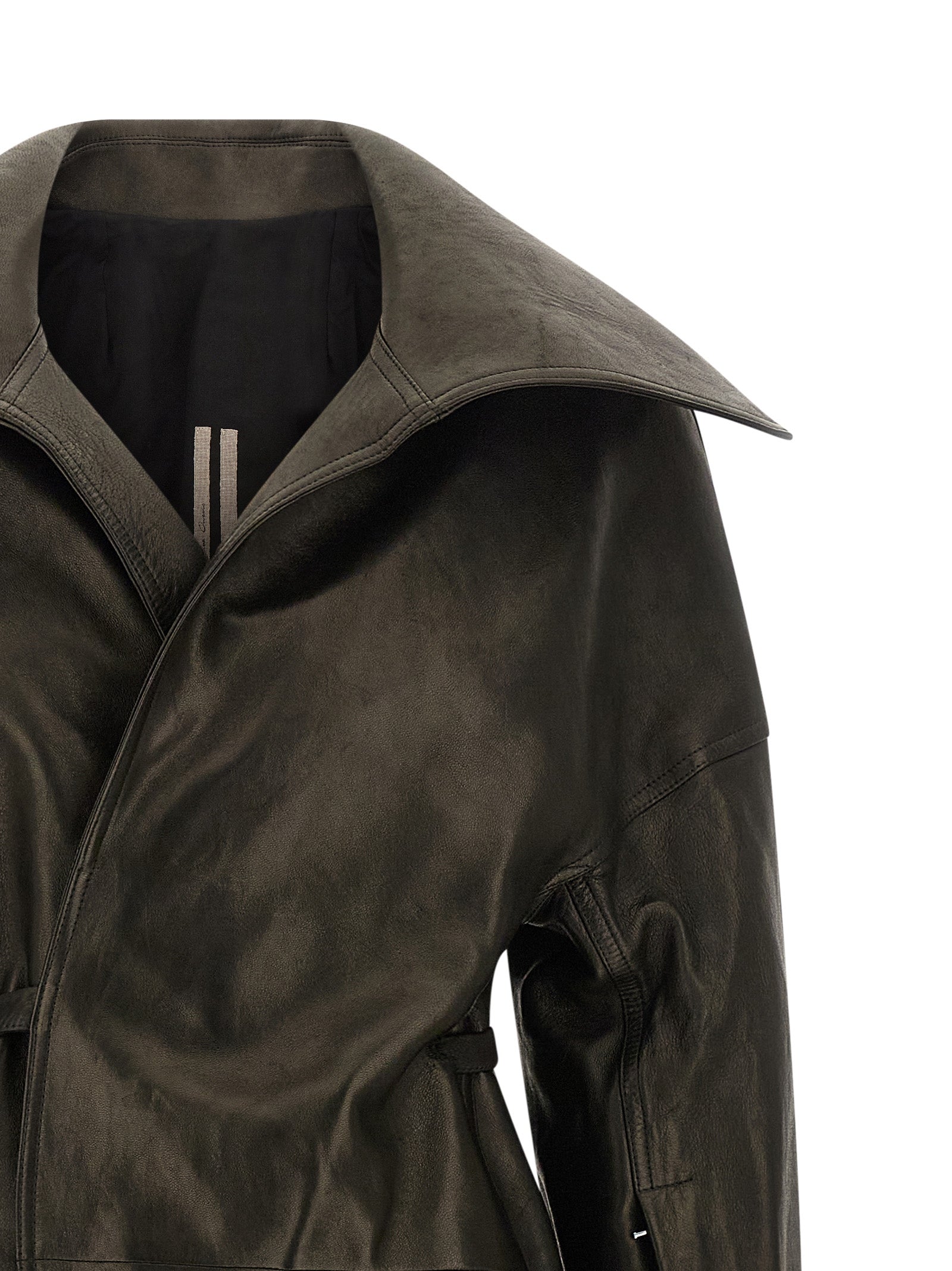 Rick Owens Black Lamb Leather Coat