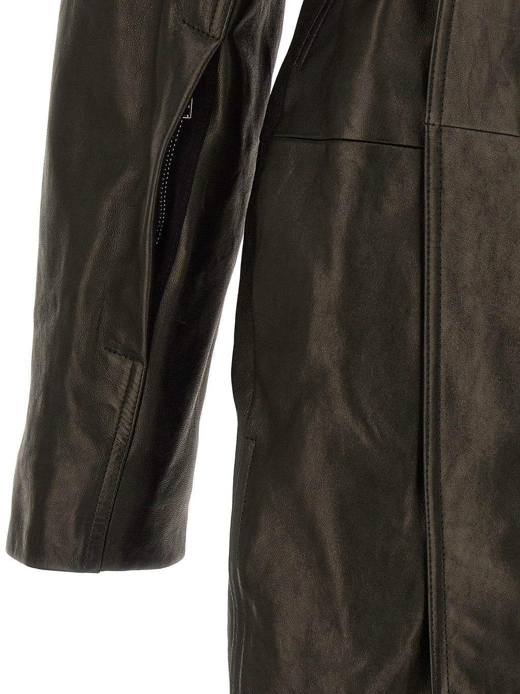 Rick Owens Black Lamb Leather Coat