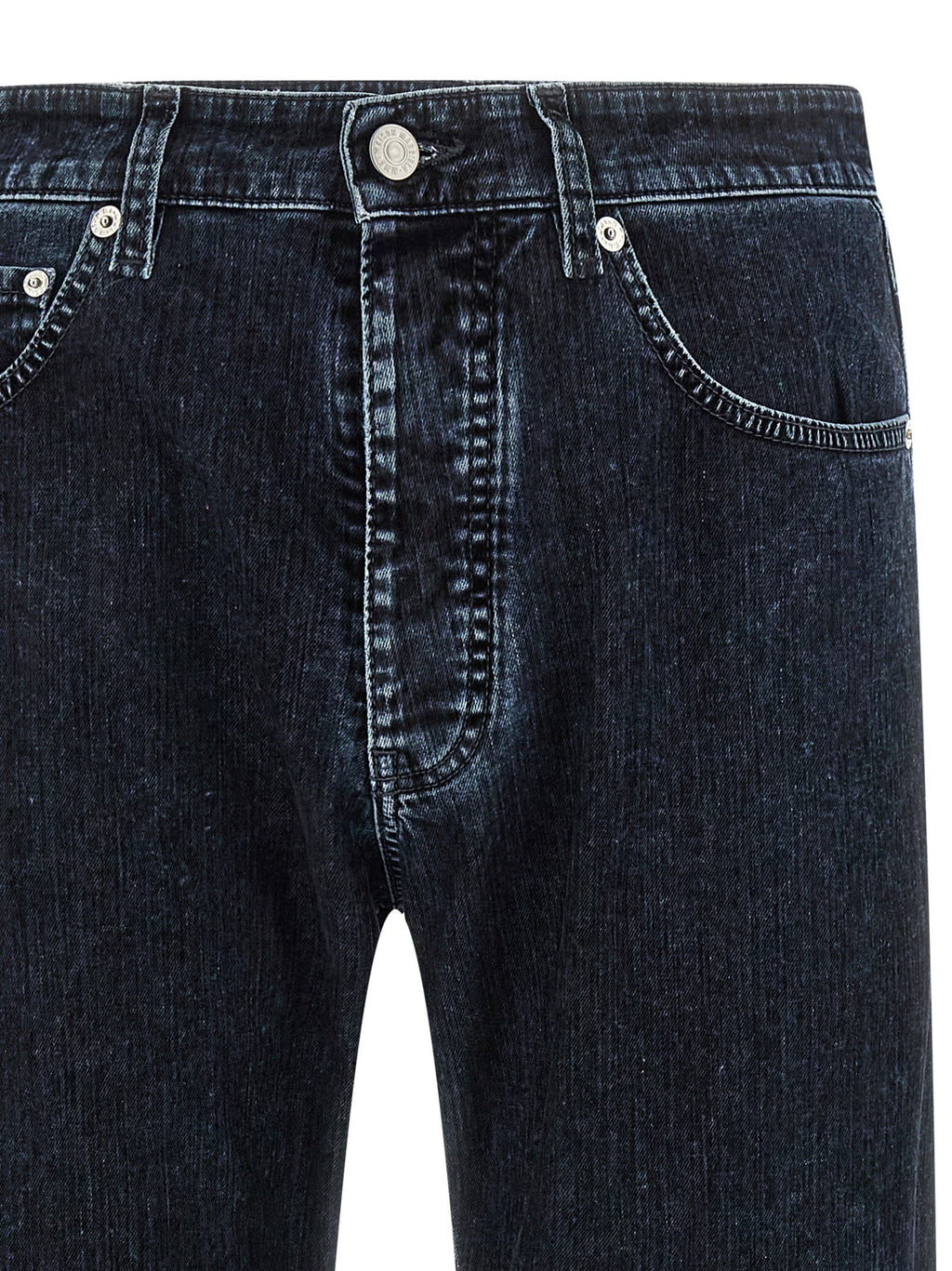 MM6 Maison Margiela Black Cotton Straight-Leg Jeans