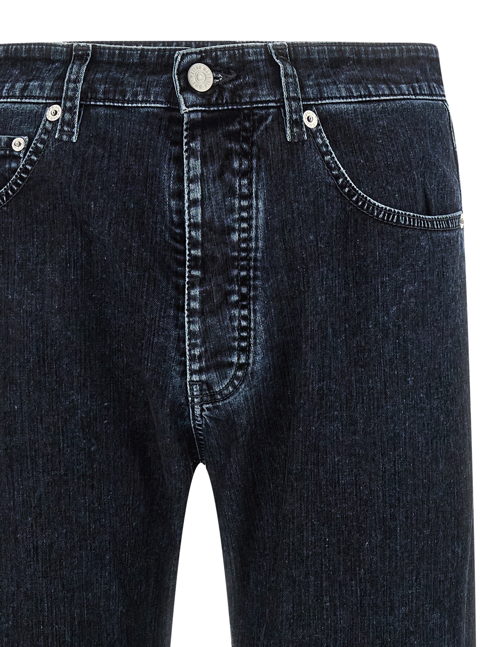 MM6 Maison Margiela Black Cotton Straight-Leg Jeans