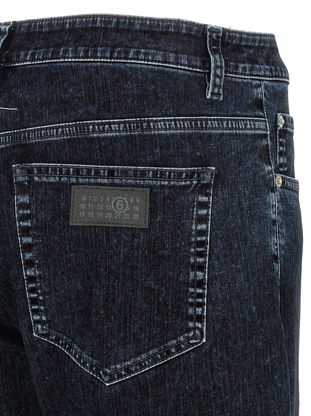 MM6 Maison Margiela Black Cotton Straight-Leg Jeans