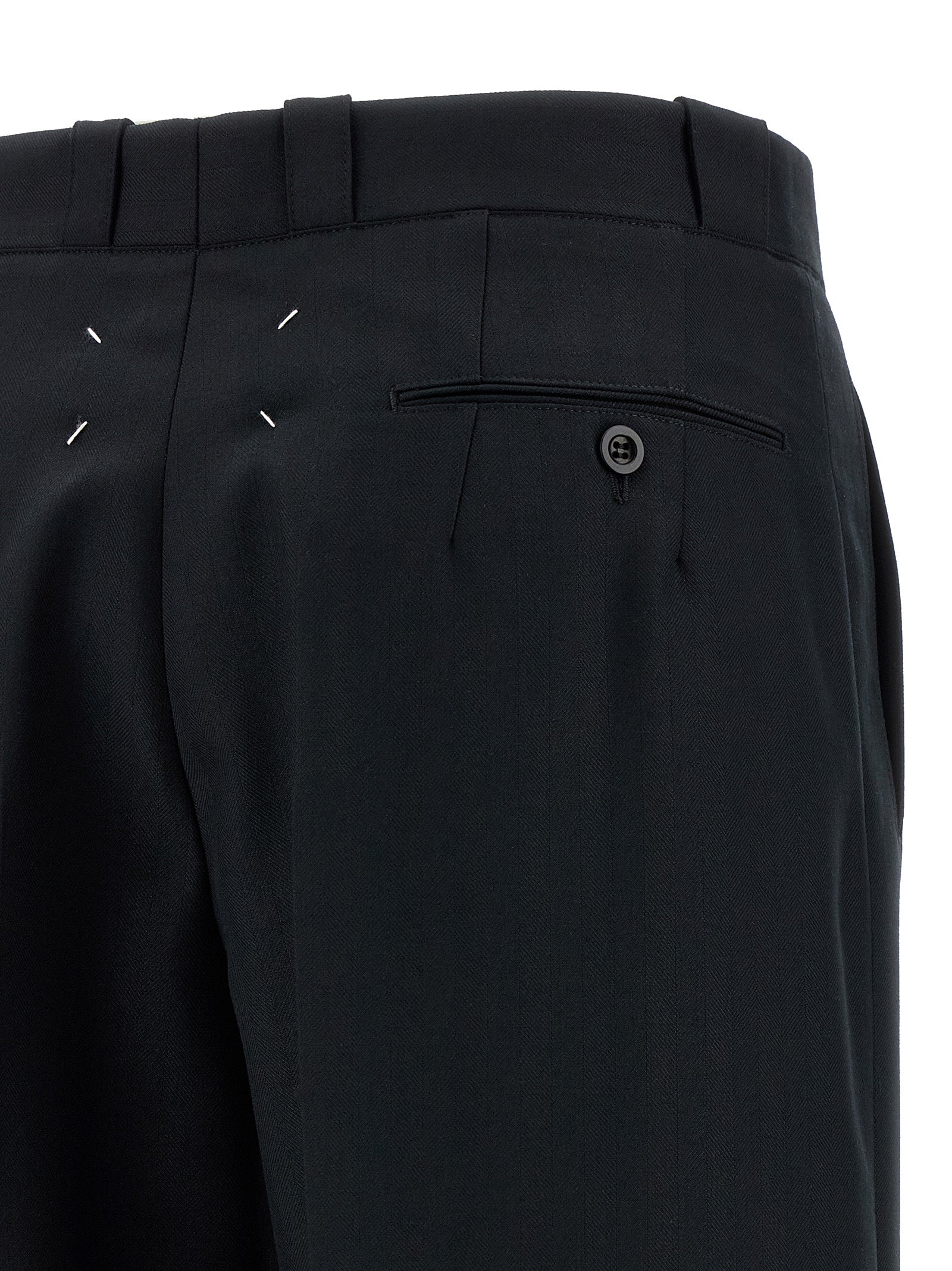 Maison Margiela Black Wool Dress Pants