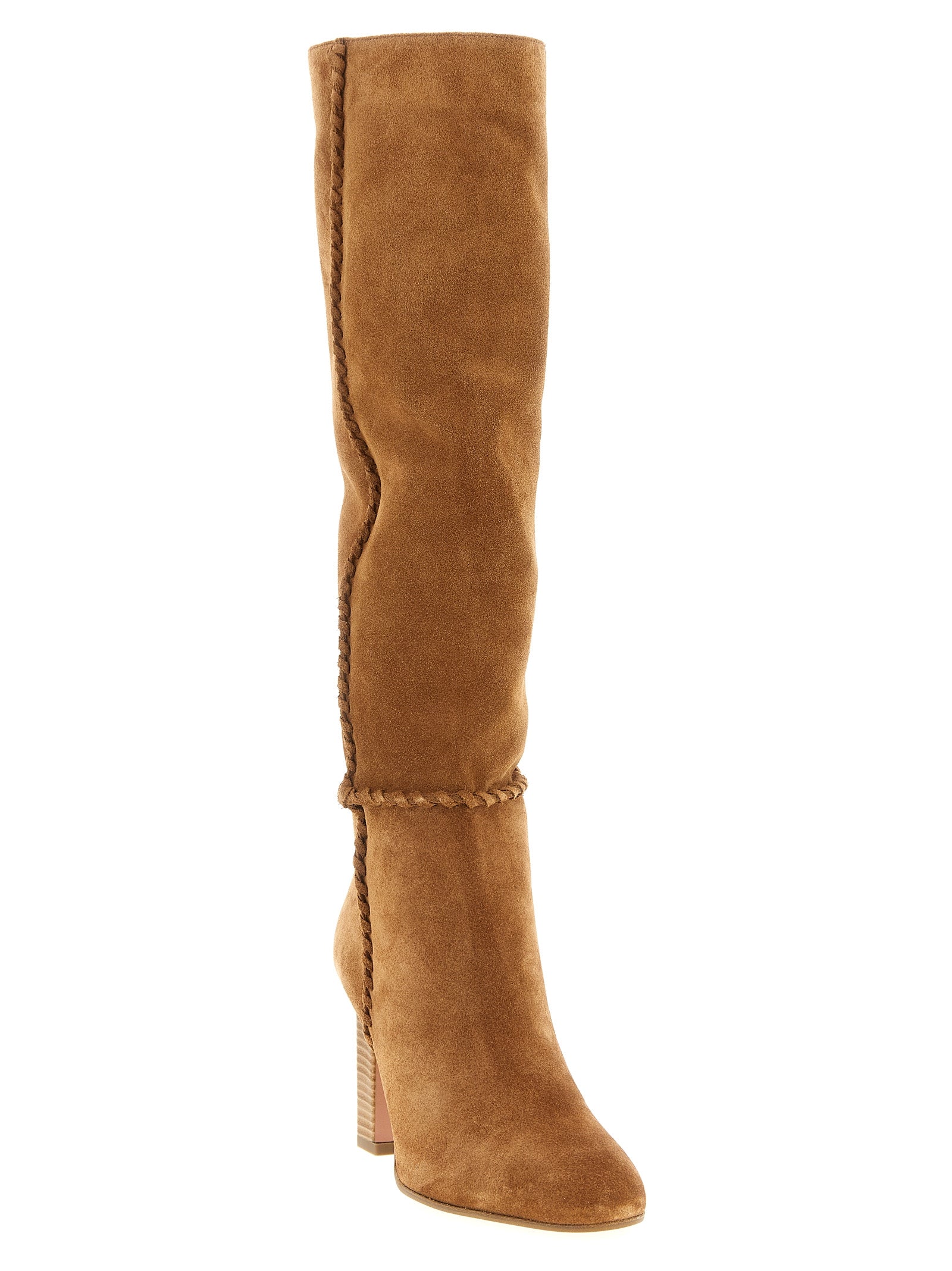 Aquazzura Beige Calfskin Over The Knee
