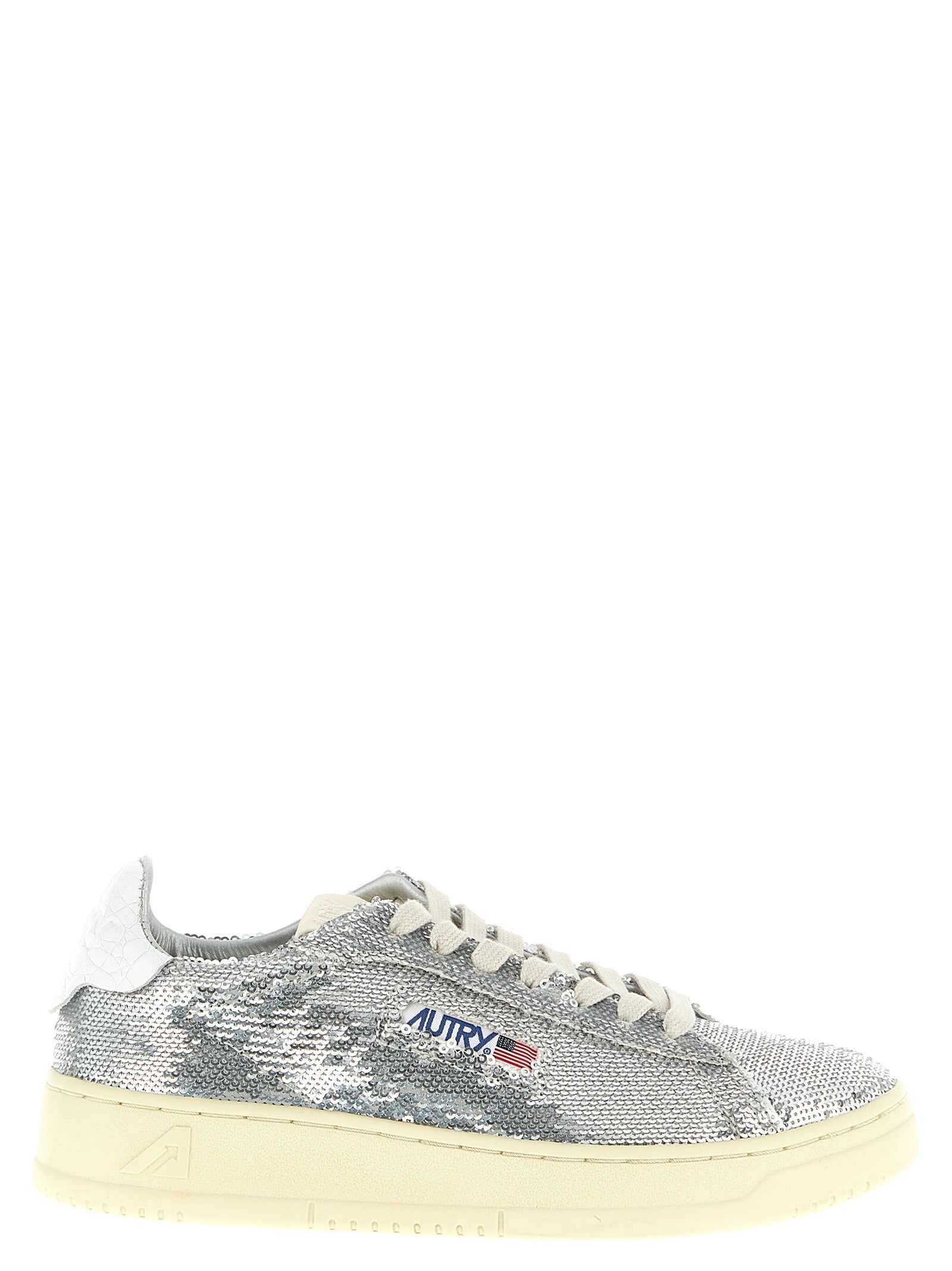 Autry Silver Polyester Low Top Sneakers