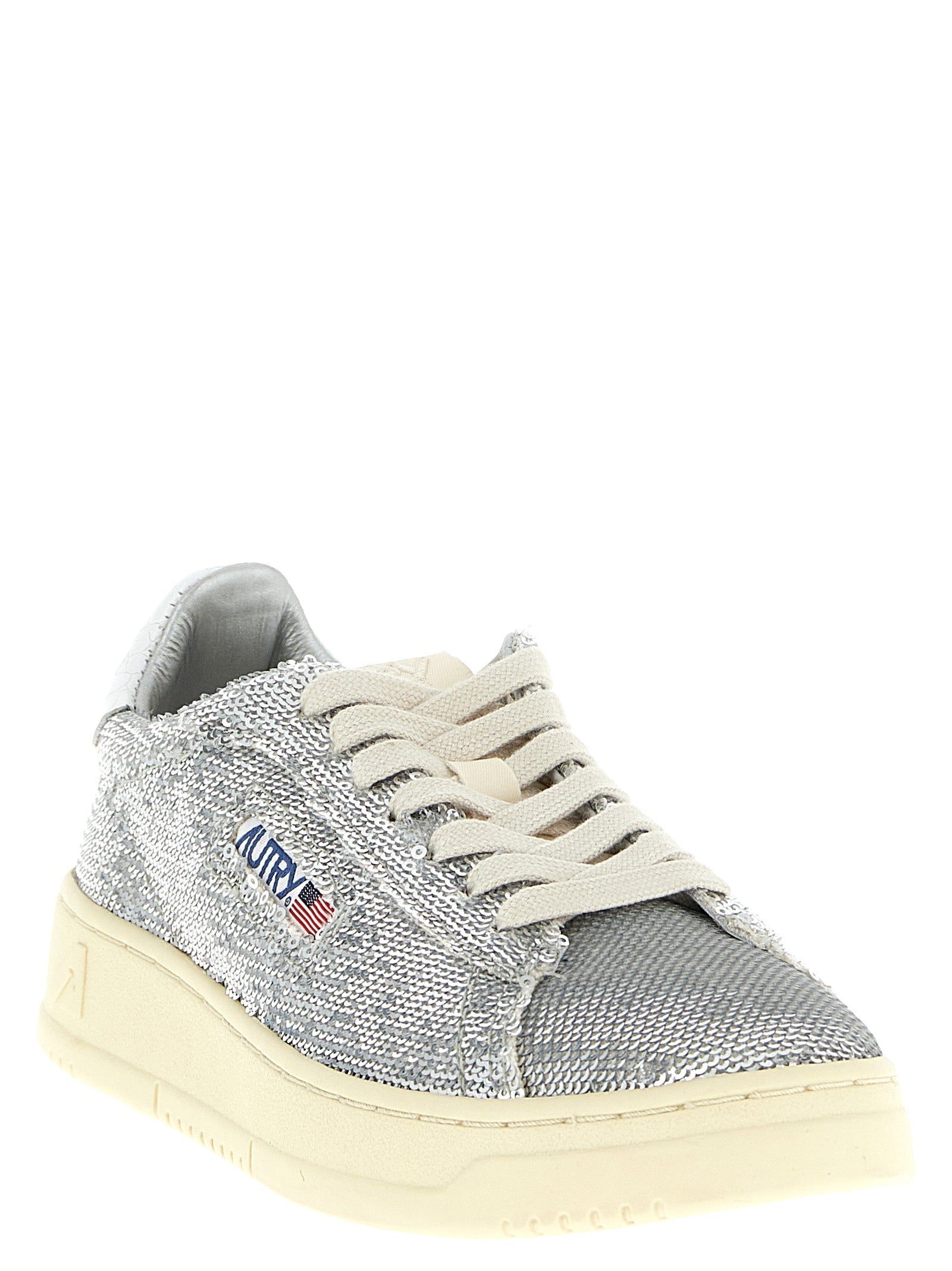 Autry Silver Polyester Low Top Sneakers