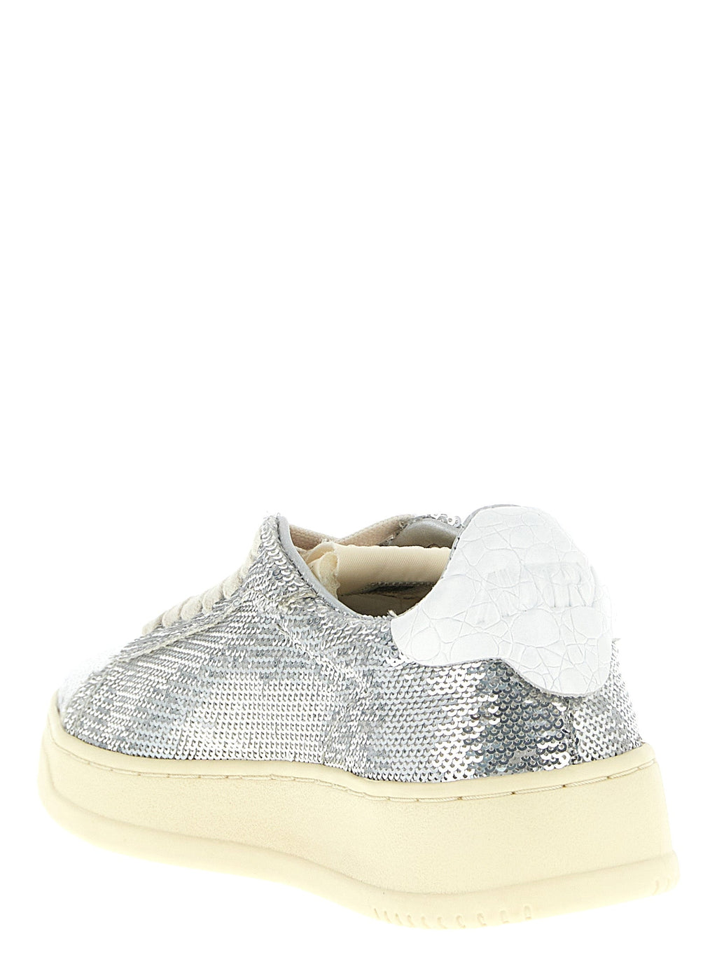 Autry Silver Polyester Low Top Sneakers