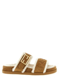 Fendi Beige Calfskin Slides