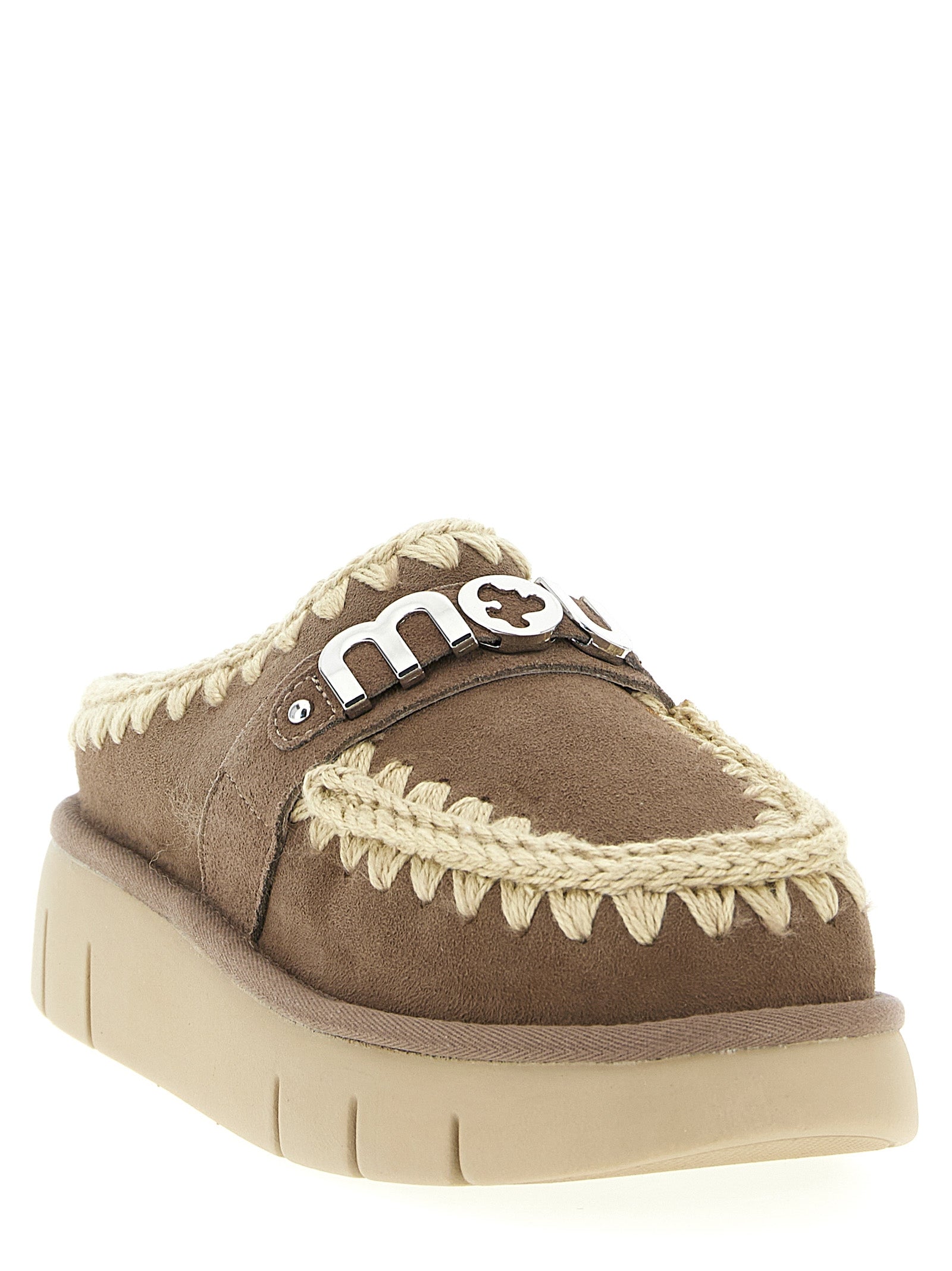 Mou Brown Lambskin Clogs