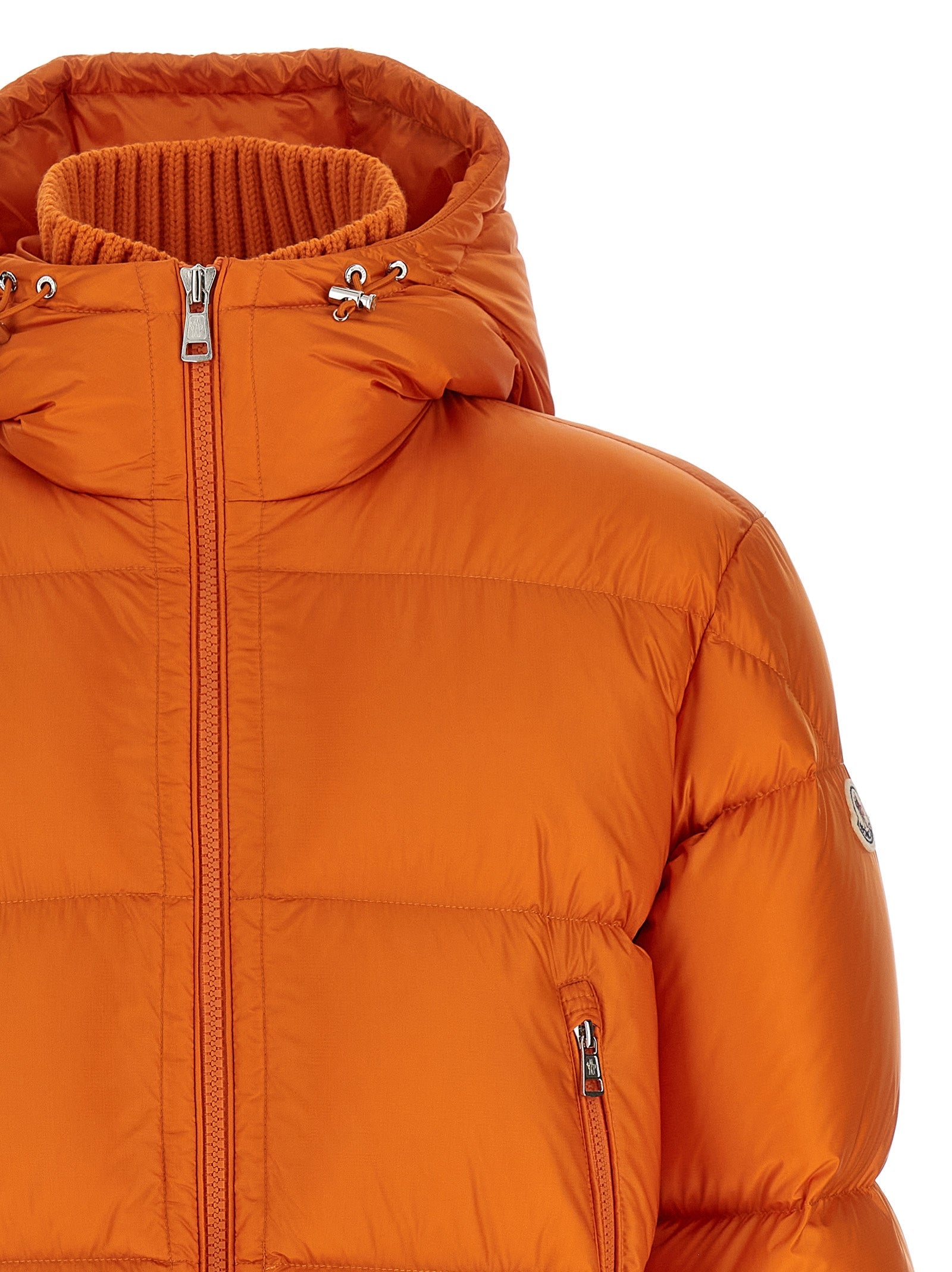 Moncler Orange Polyamide Full-Length Jacket