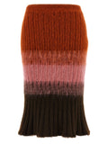 Fendi Multicolor Wool Midi Skirt