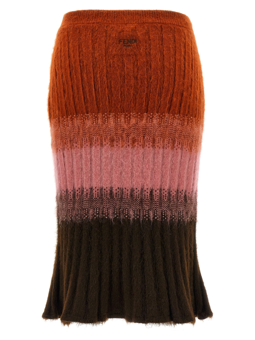 Fendi Multicolor Wool Midi Skirt