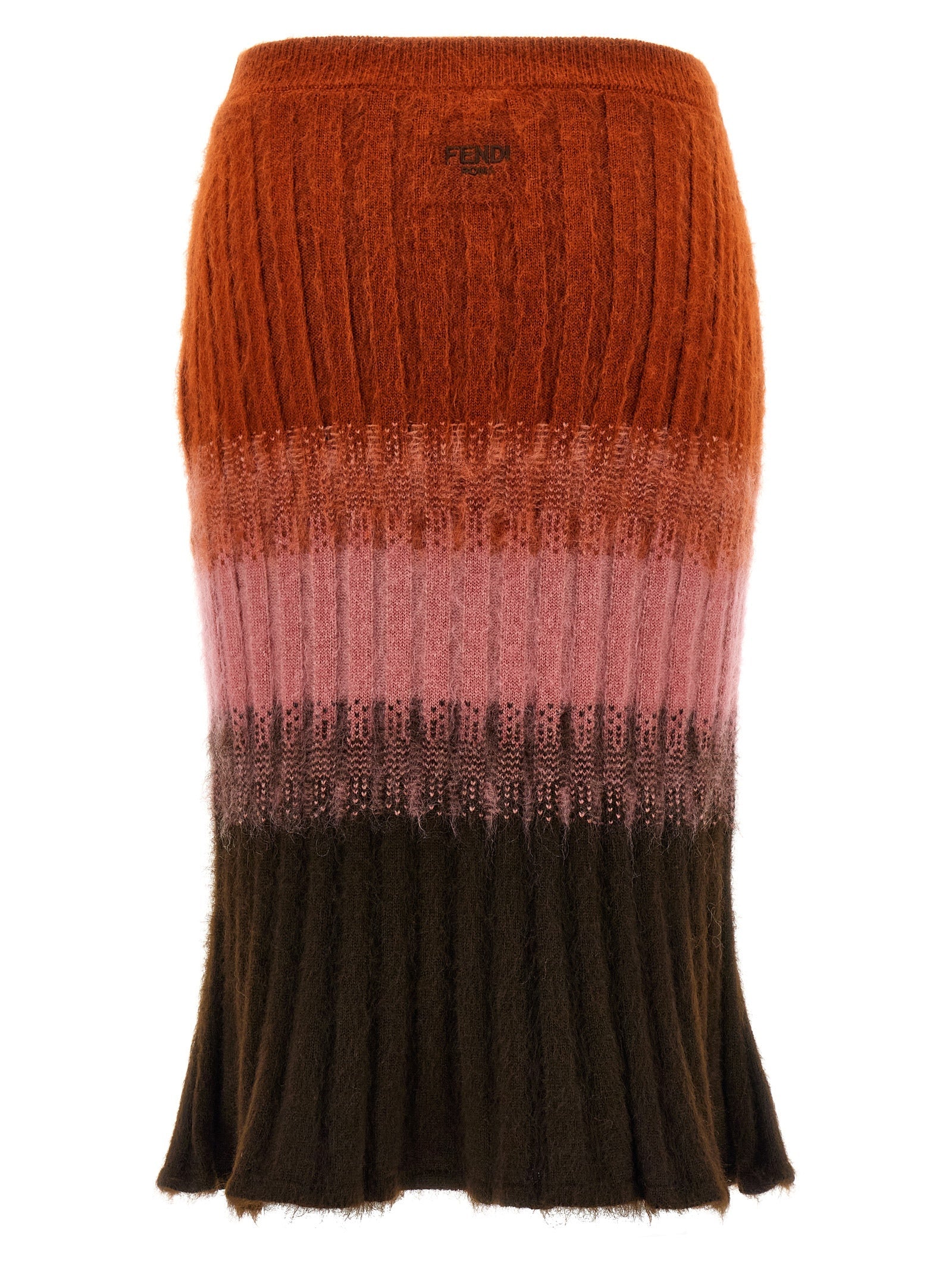 Fendi Multicolor Wool Midi Skirt
