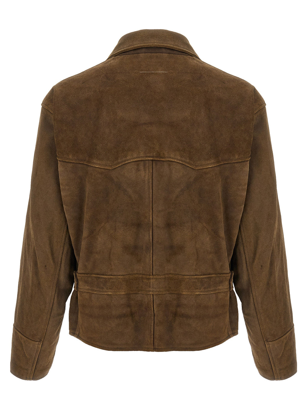 MM6 Maison Margiela Brown Calfskin Leather Jacket