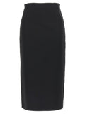Max Mara Black Viscose Midi Skirt
