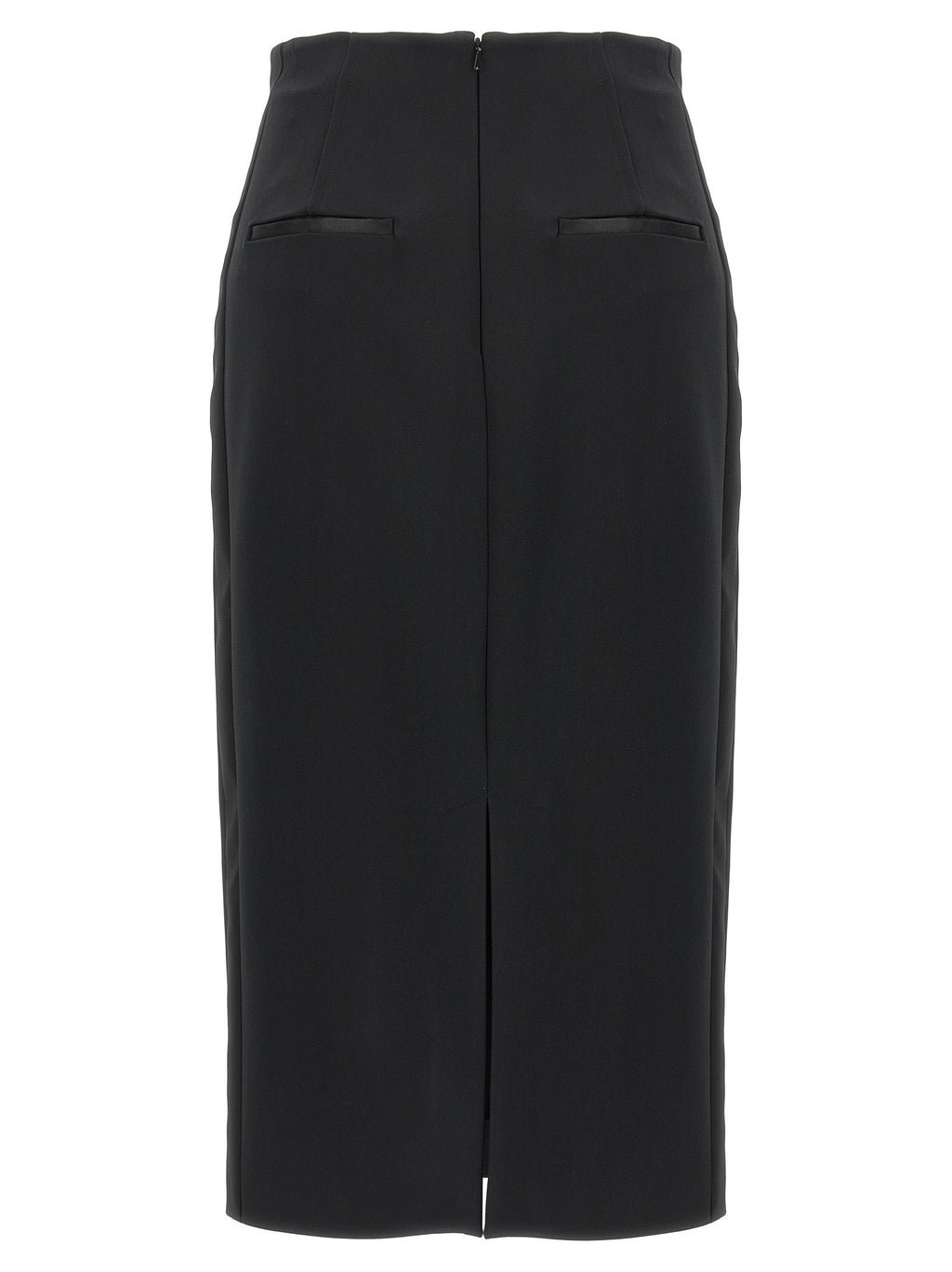 Max Mara Black Viscose Midi Skirt