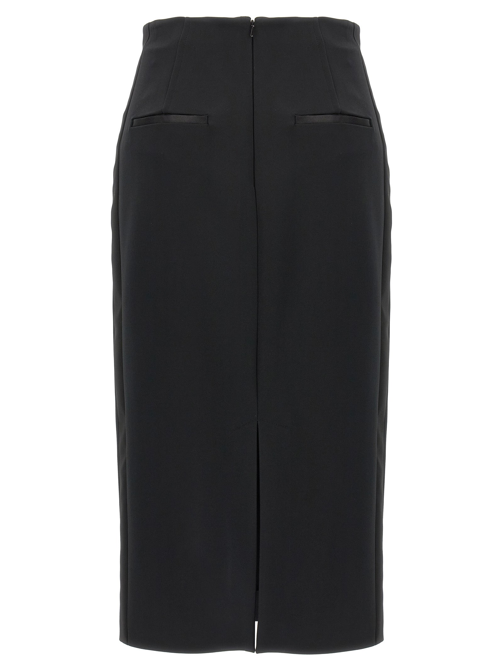 Max Mara Black Viscose Midi Skirt