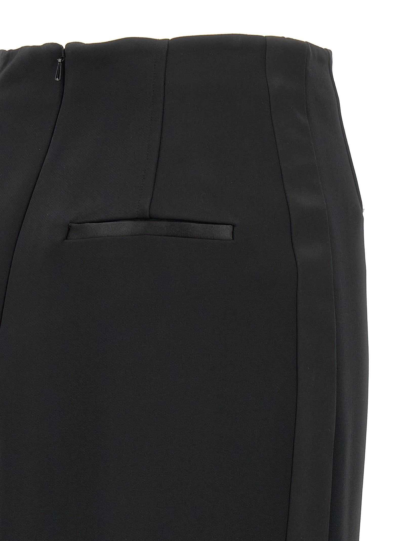 Max Mara Black Viscose Midi Skirt