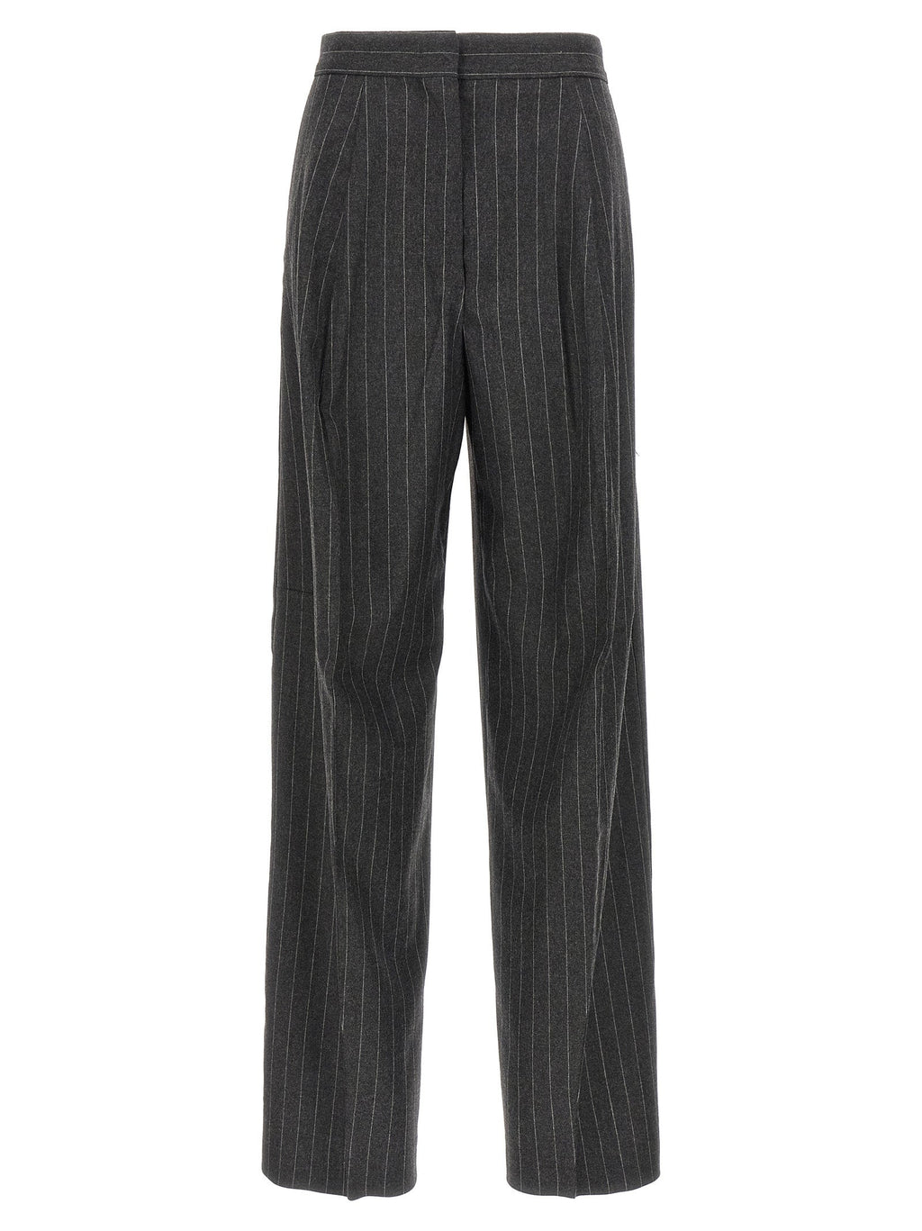 Sportmax Gray Virgin Wool Dress Pants