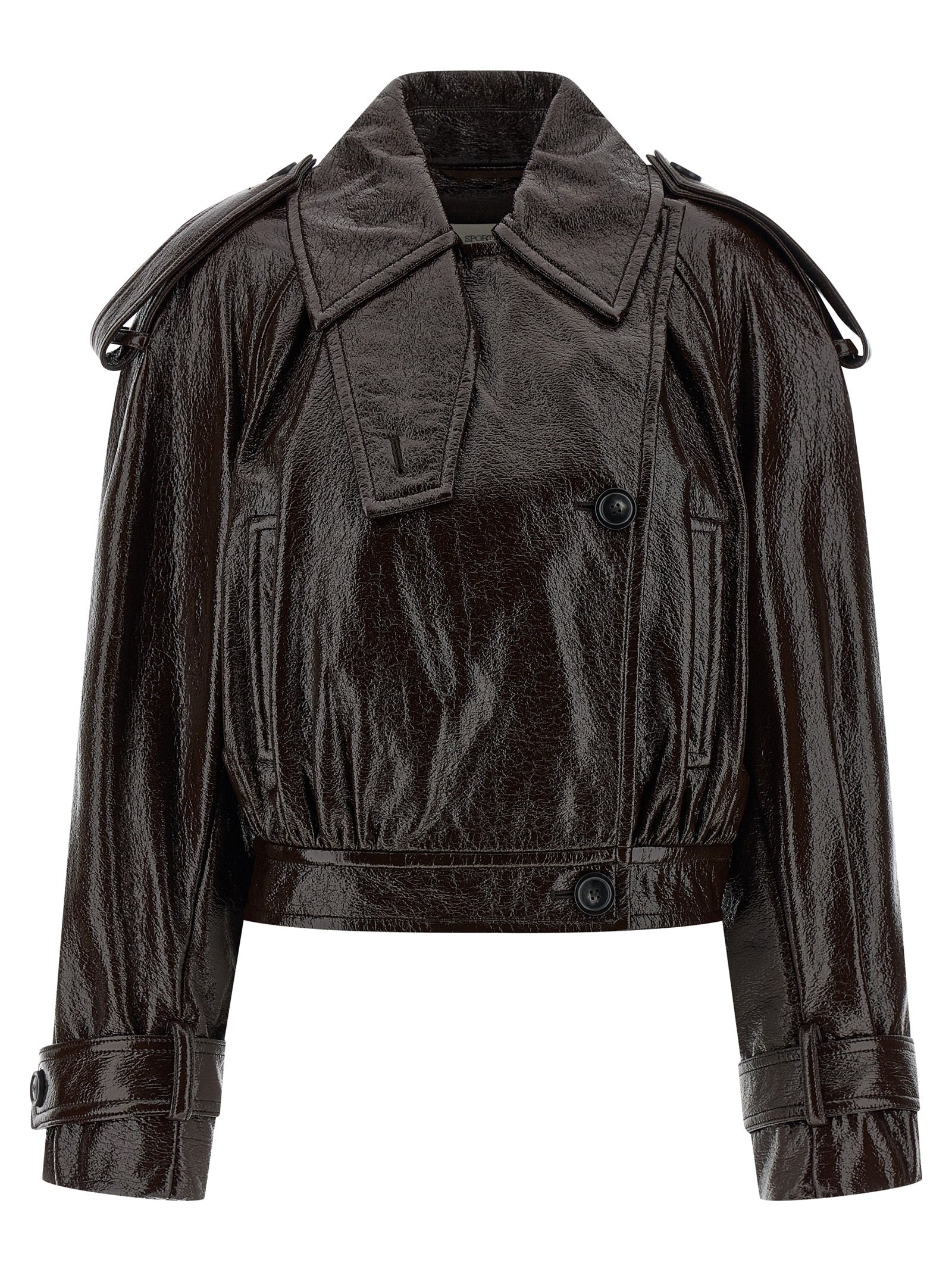 Sportmax Brown Cotton Coat