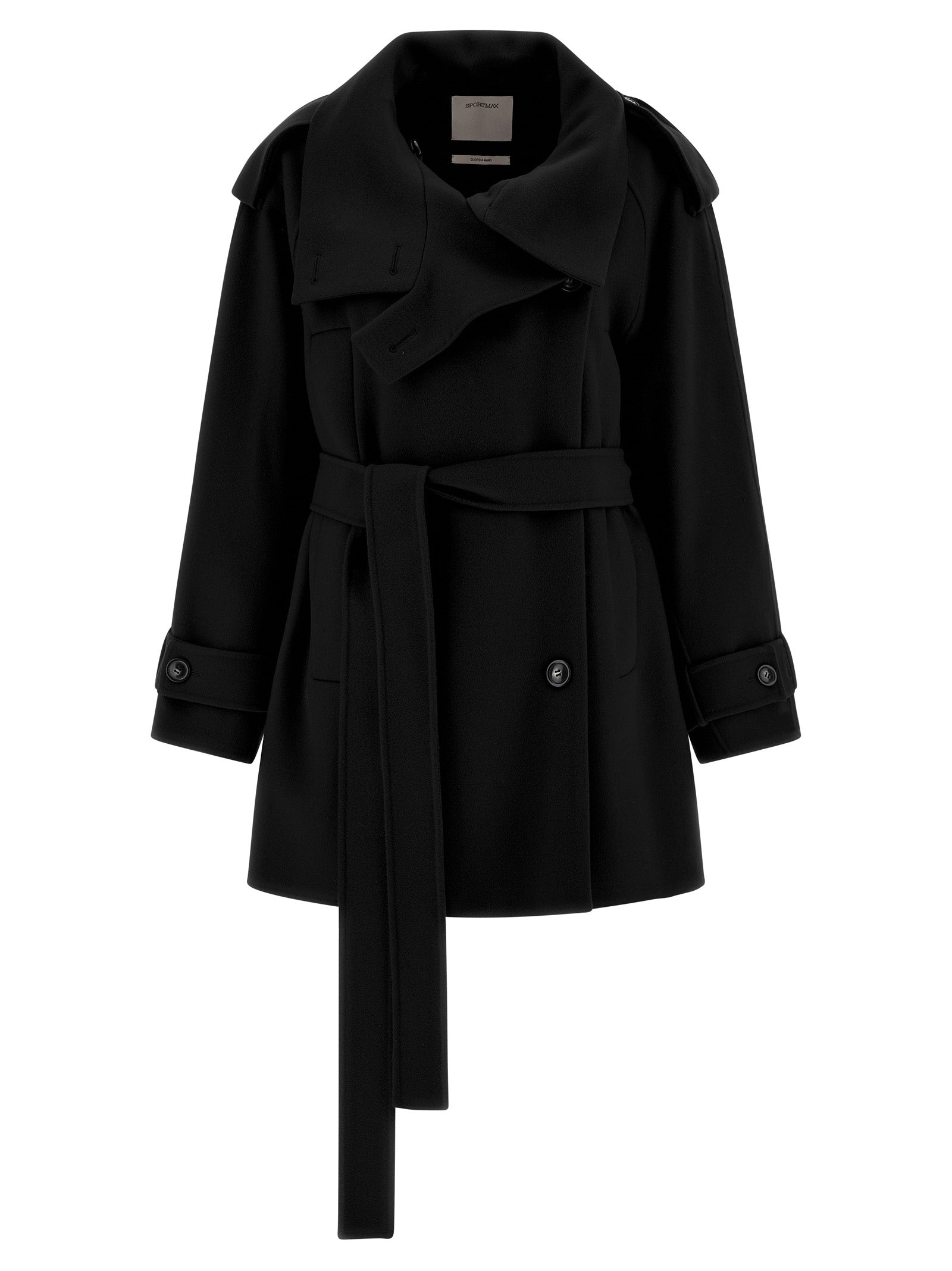 Sportmax Black Virgin Wool Coat