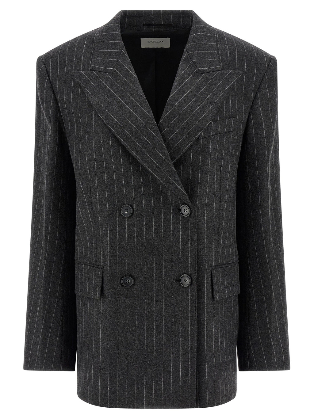 Sportmax Gray Virgin Wool Blazer