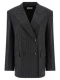 Sportmax Gray Virgin Wool Blazer