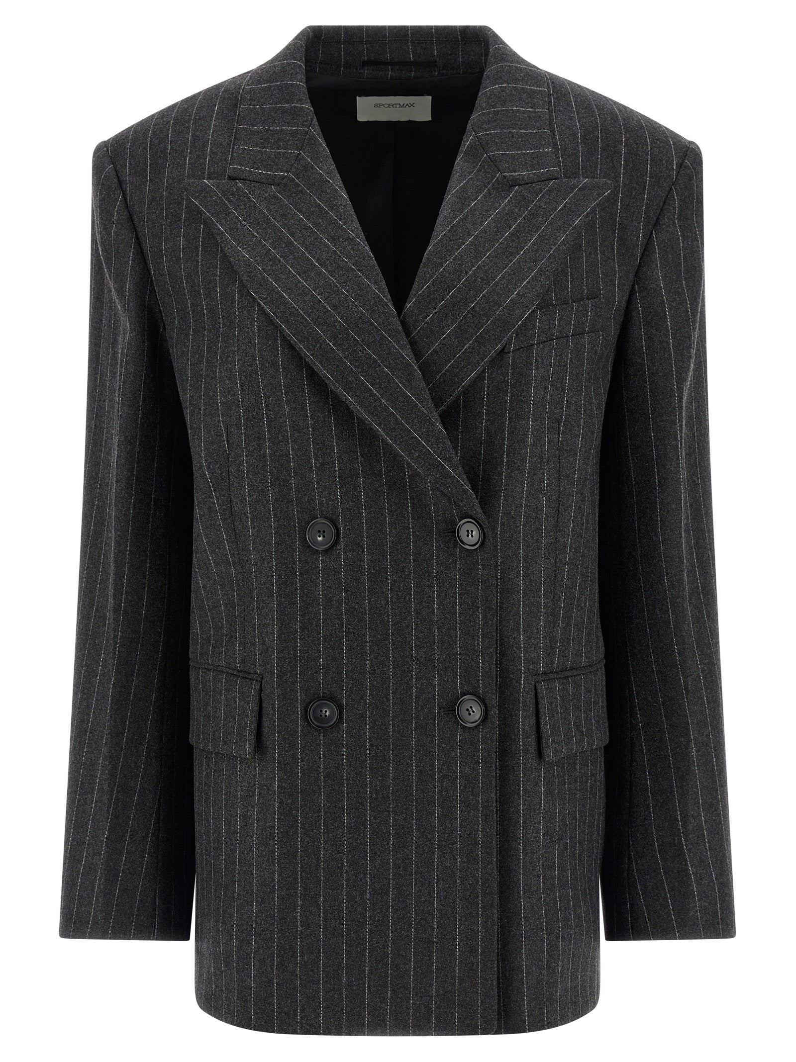 Sportmax Gray Virgin Wool Blazer