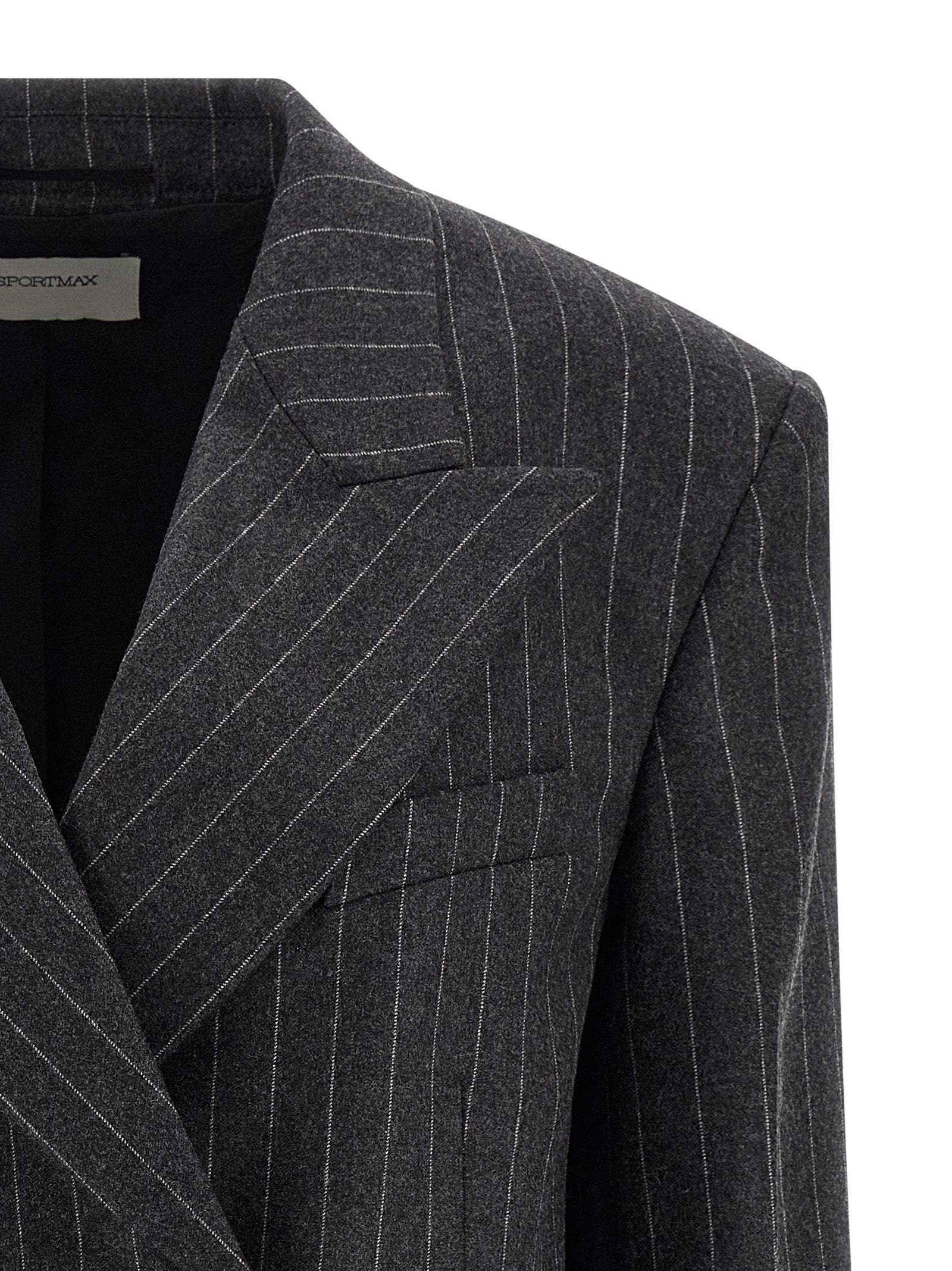 Sportmax Gray Virgin Wool Blazer