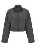 Sportmax Gray Virgin Wool Full-Length Jacket