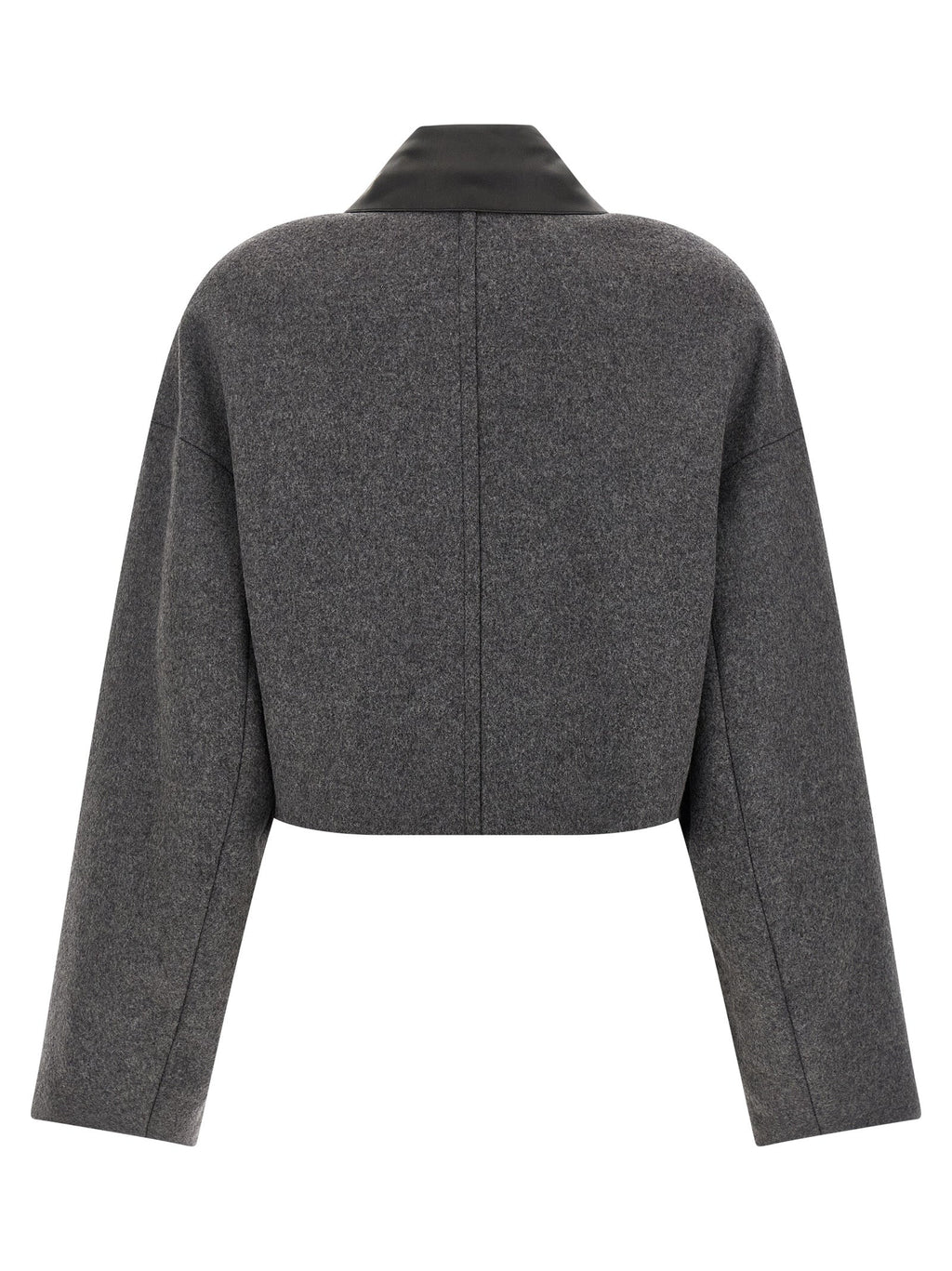 Sportmax Gray Virgin Wool Full-Length Jacket
