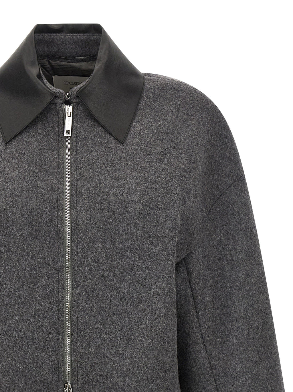 Sportmax Gray Virgin Wool Full-Length Jacket