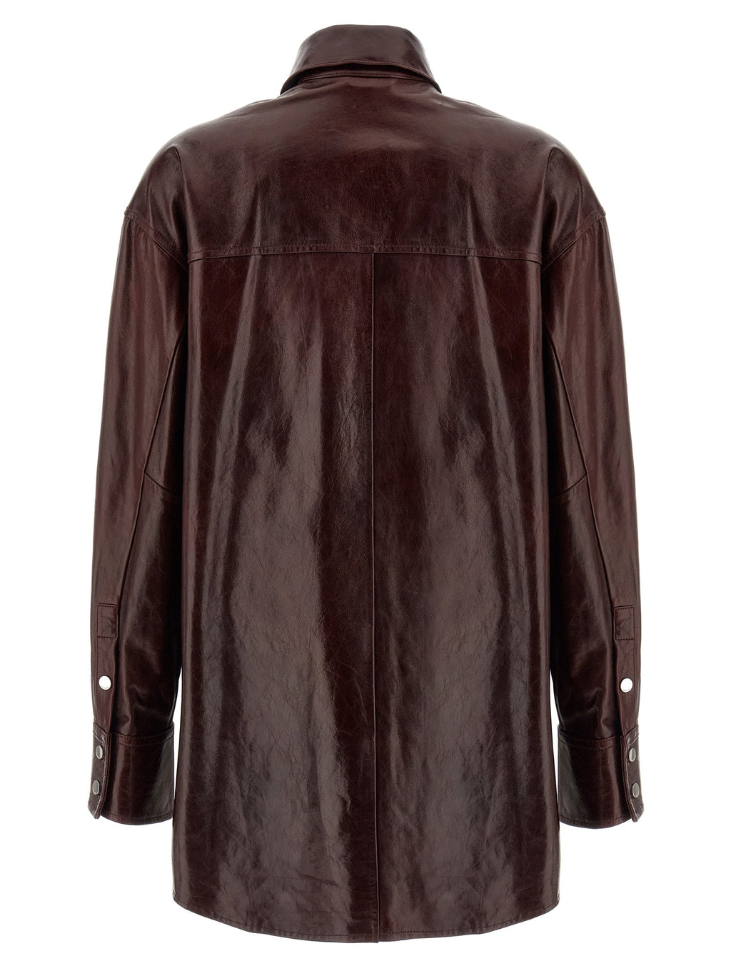 Sportmax Bordeaux Lamb Leather Blouse