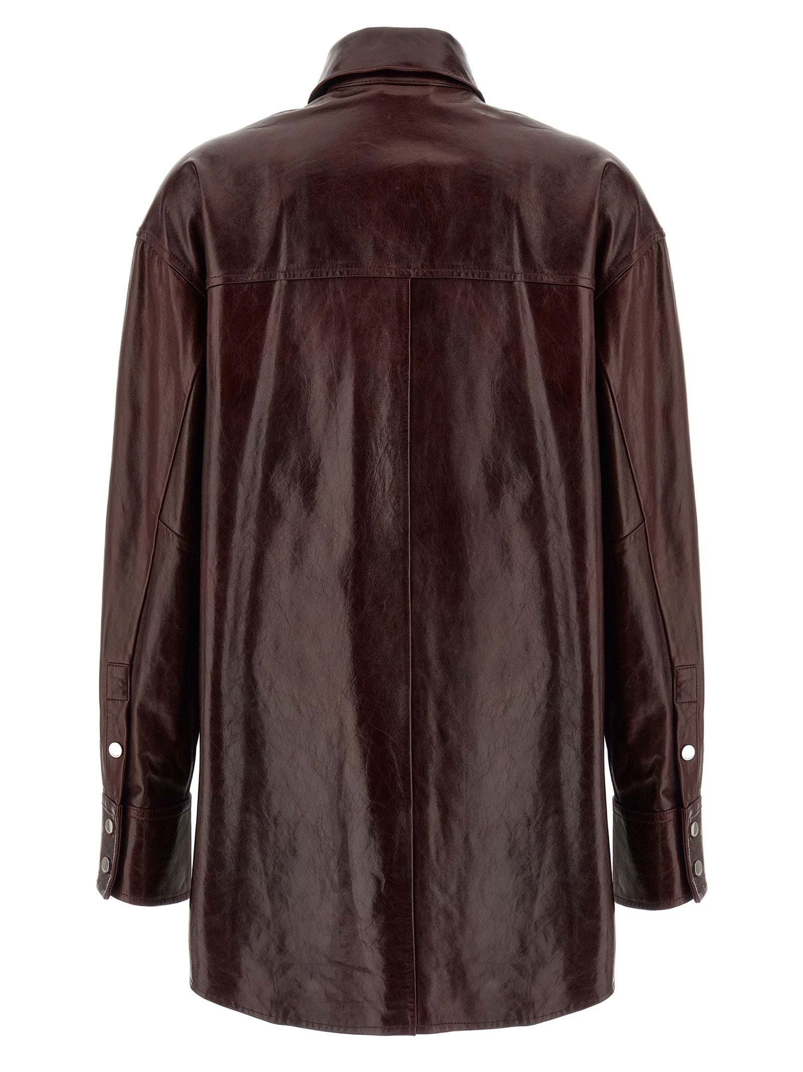 Sportmax Bordeaux Lamb Leather Blouse