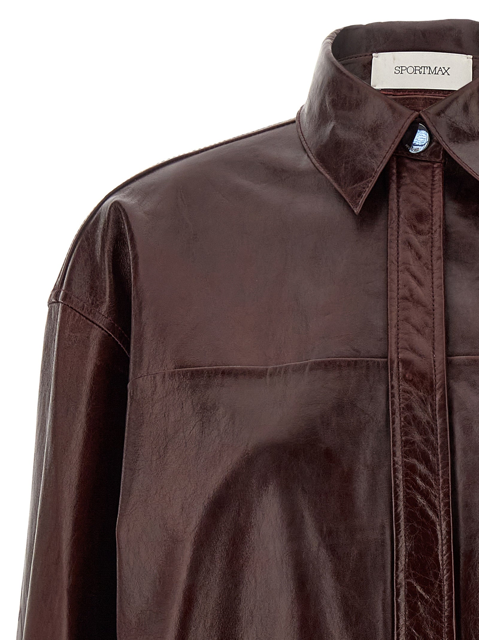Sportmax Bordeaux Lamb Leather Blouse
