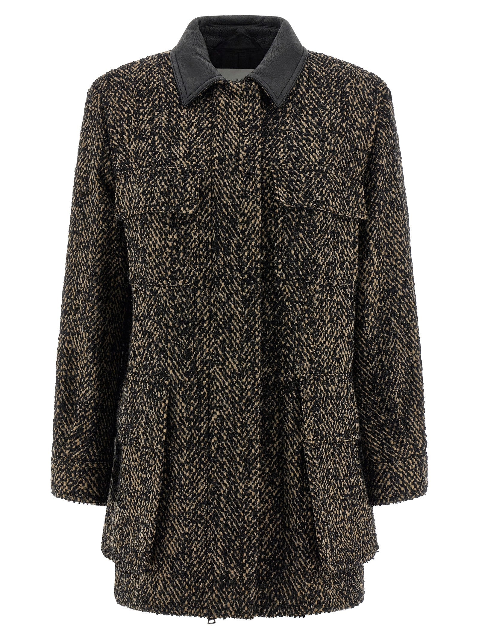 Max Mara Multicolor Virgin Wool Shell Jacket