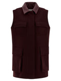 Max Mara Bordeaux Virgin Wool Sleeveless Jacket