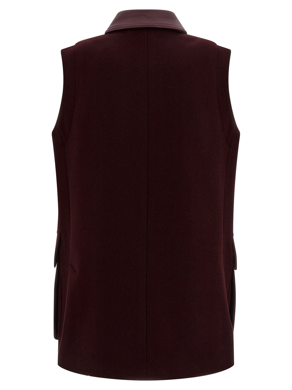 Max Mara Bordeaux Virgin Wool Sleeveless Jacket