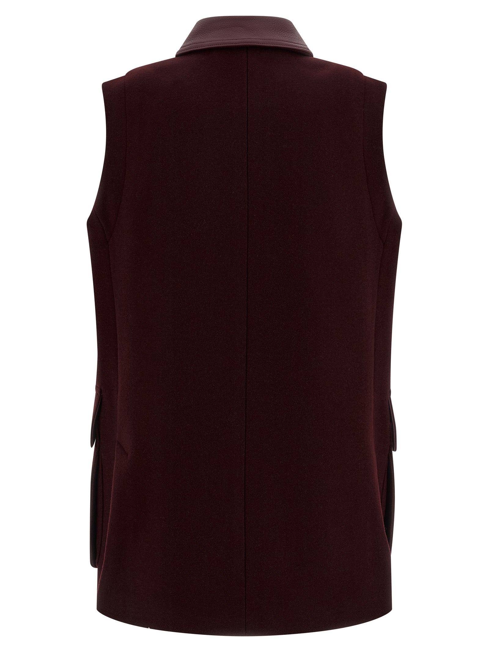 Max Mara Bordeaux Virgin Wool Sleeveless Jacket