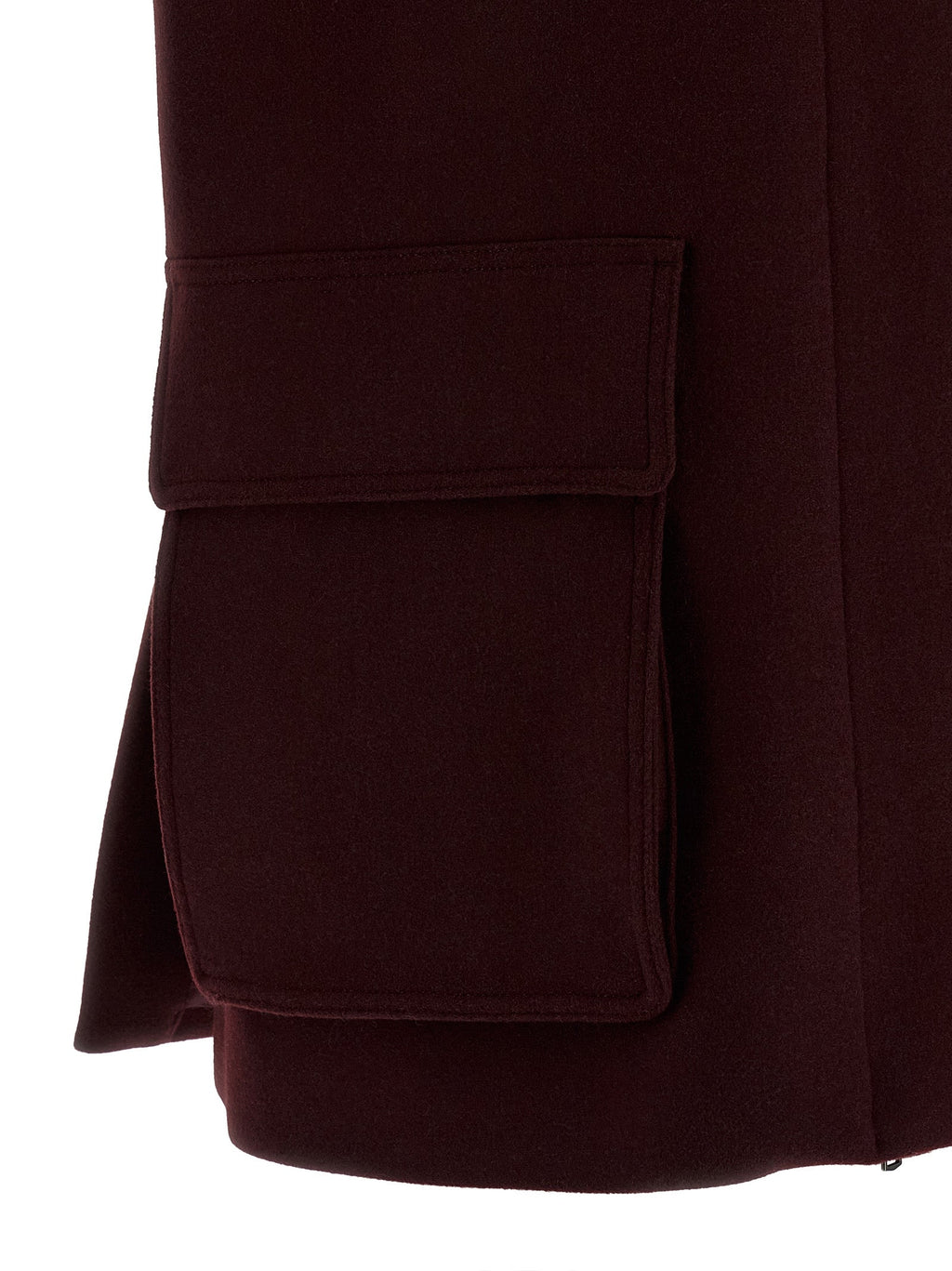 Max Mara Bordeaux Virgin Wool Sleeveless Jacket